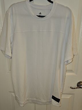 Adidas White Short-Sleeve Crewneck Tee